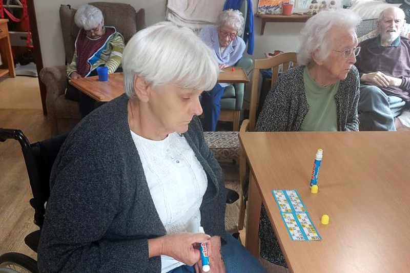 Bingo Session at Hollybank Residential Care Home, Shotton